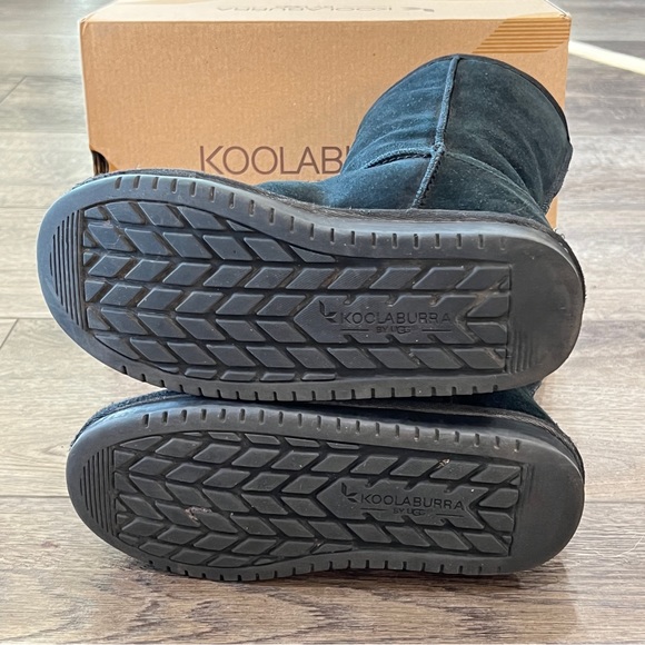 Koolaburra UGG Victoria Tall Boots Black 3 Bow Suede Kids Size 3 - Picture 9 of 10